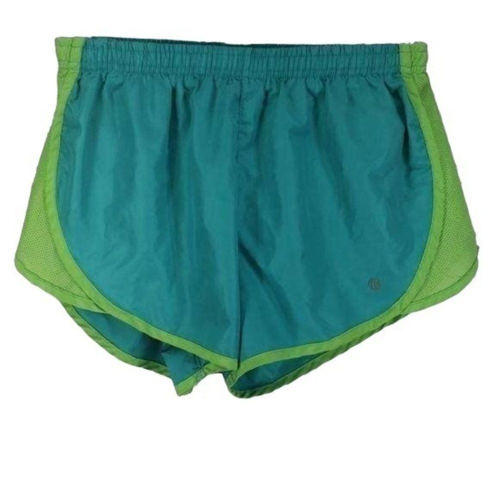 Bally Fitness Athletic Teal Elastic Drawstring Waist Size Small Lined Shorts